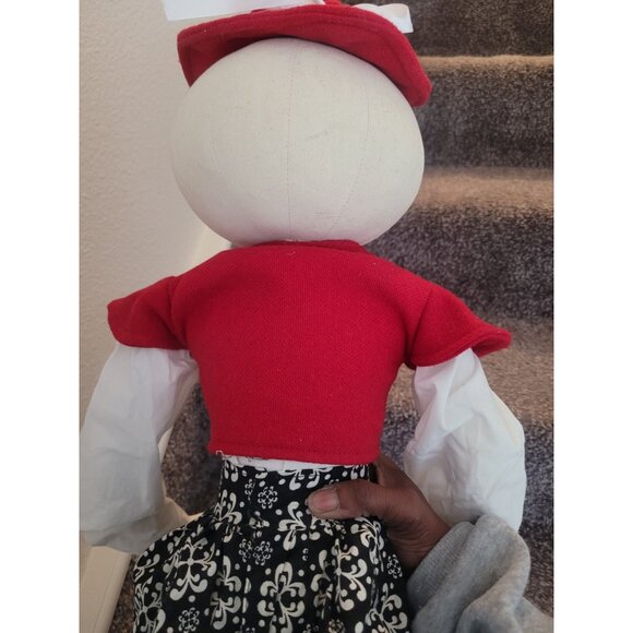 Joe Spencer Maddie Snowlady Fabric Doll Hand Painted Face 34.5" Halloween Decor - Picture 10 of 12